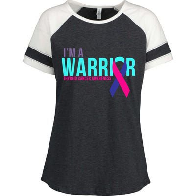 I'm a Warrior Thyroid Cancer Awareness Enza Ladies Jersey Colorblock Tee