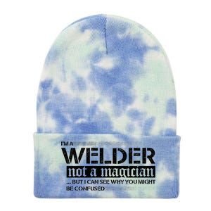 I'm A Welder Not A Magician Tie Dye 12in Knit Beanie