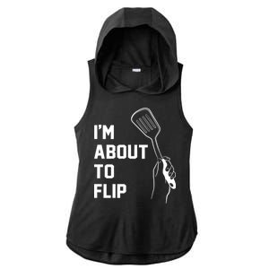 I'm About To Flip Ladies PosiCharge Tri-Blend Wicking Draft Hoodie Tank