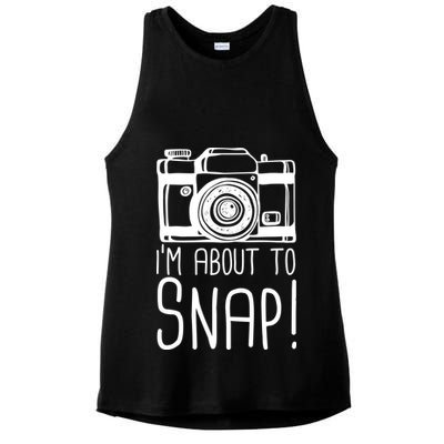 I'm About to Snap Funny Photographer Camera Ladies PosiCharge Tri-Blend Wicking Tank