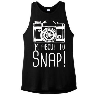 I'm About to Snap Funny Photographer Camera Ladies PosiCharge Tri-Blend Wicking Tank