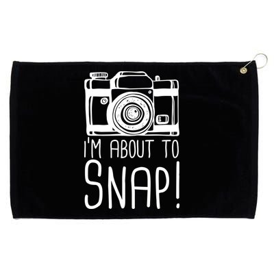 I'm About to Snap Funny Photographer Camera Grommeted Golf Towel