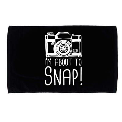 I'm About to Snap Funny Photographer Camera Microfiber Hand Towel