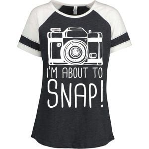 I'm About to Snap Funny Photographer Camera Enza Ladies Jersey Colorblock Tee