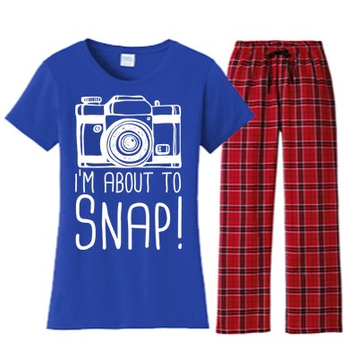 I'm About to Snap Funny Photographer Camera Women's Flannel Pajama Set