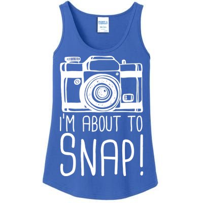 I'm About to Snap Funny Photographer Camera Ladies Essential Tank