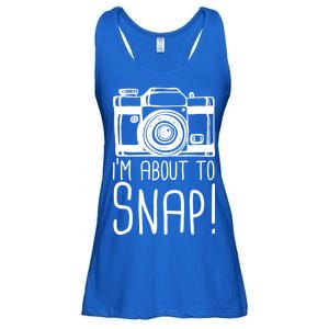 I'm About to Snap Funny Photographer Camera Ladies Essential Flowy Tank