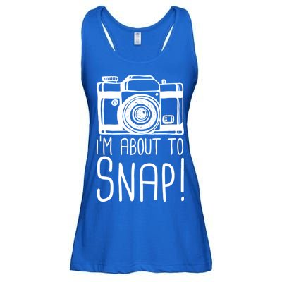 I'm About to Snap Funny Photographer Camera Ladies Essential Flowy Tank