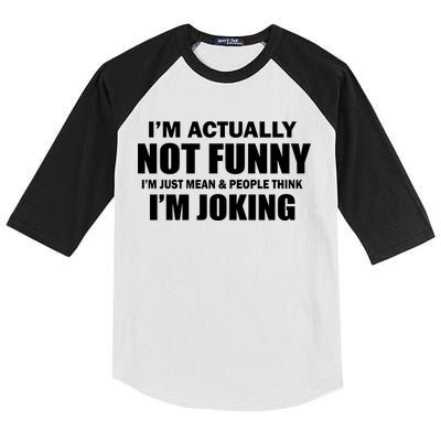 I'm Actually Not Funny I'm Just Really Mean Kids Colorblock Raglan Jersey