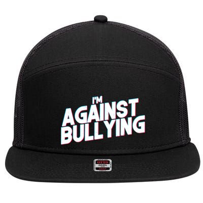 I'm Against Bullying Spirit Day 7 Panel Mesh Trucker Snapback Hat