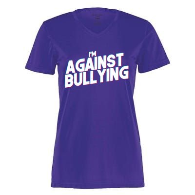 I'm Against Bullying Spirit Day Women's Momentum V-Neck T-Shirt