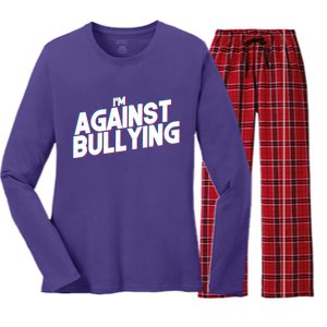 I'm Against Bullying Spirit Day Women's Long Sleeve Flannel Pajama Set 