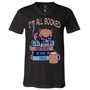 I'm All Booked V-Neck T-Shirt