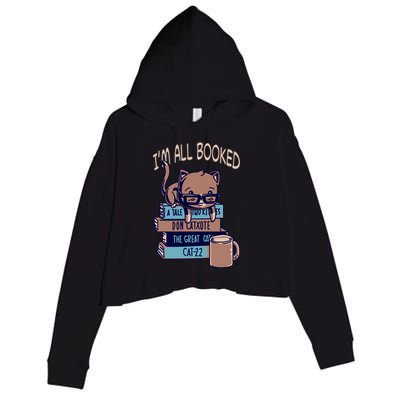 I'm All Booked Crop Fleece Hoodie