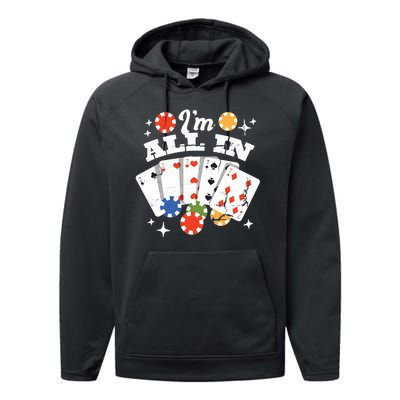 I'm All In Poker Cards Performance Fleece Hoodie