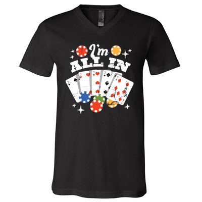 I'm All In Poker Cards V-Neck T-Shirt