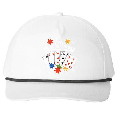 I'm All In Poker Cards Snapback Five-Panel Rope Hat