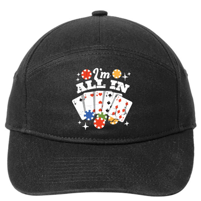 I'm All In Poker Cards 7-Panel Snapback Hat