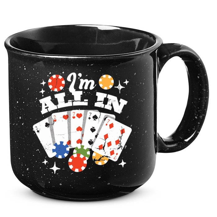 I'm All In Poker Cards 15oz Campfire Ceramic Mug