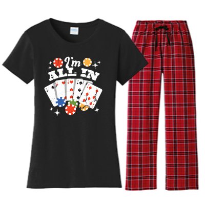 I'm All In Poker Cards Women's Flannel Pajama Set