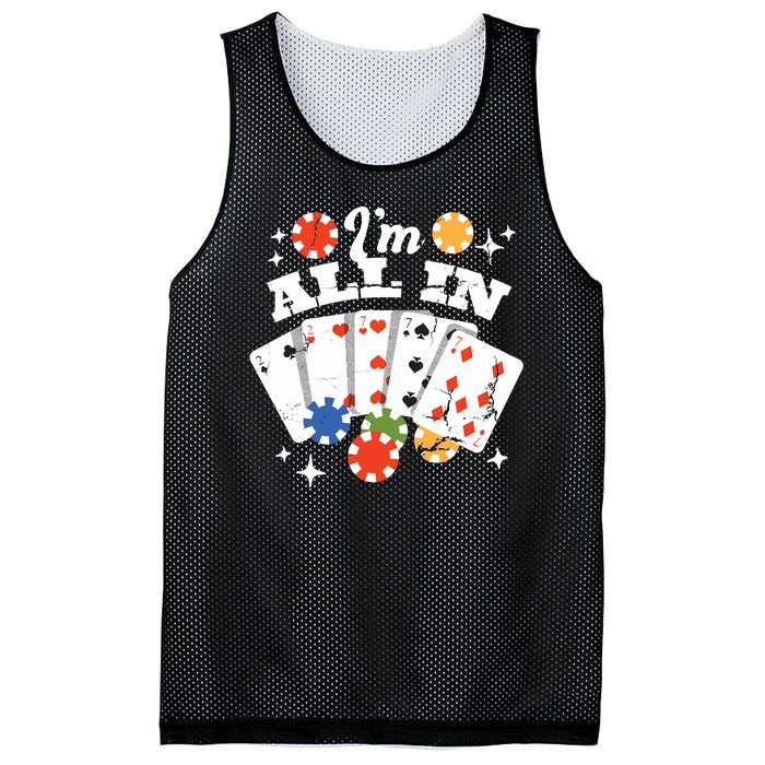 I'm All In Poker Cards Mesh Reversible Basketball Jersey Tank