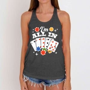 I'm All In Poker Cards Women's Knotted Racerback Tank