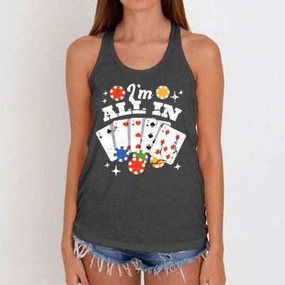 I'm All In Poker Cards Women's Knotted Racerback Tank