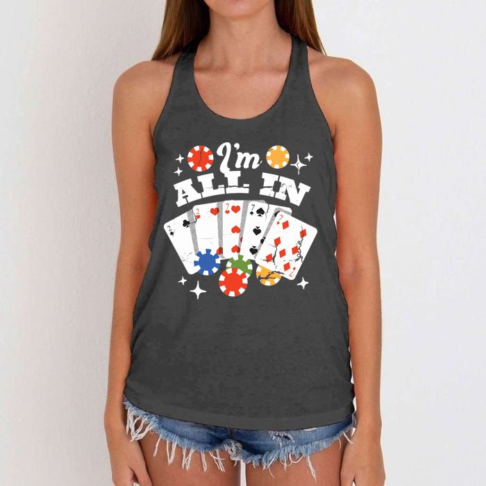 I'm All In Poker Cards Women's Knotted Racerback Tank