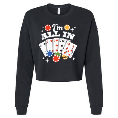 I'm All In Poker Cards Cropped Pullover Crew