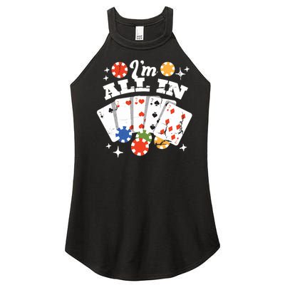 I'm All In Poker Cards Women’s Perfect Tri Rocker Tank