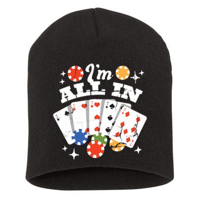 I'm All In Poker Cards Short Acrylic Beanie