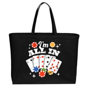 I'm All In Poker Cards Cotton Canvas Jumbo Tote