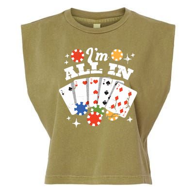 I'm All In Poker Cards Garment-Dyed Women's Muscle Tee