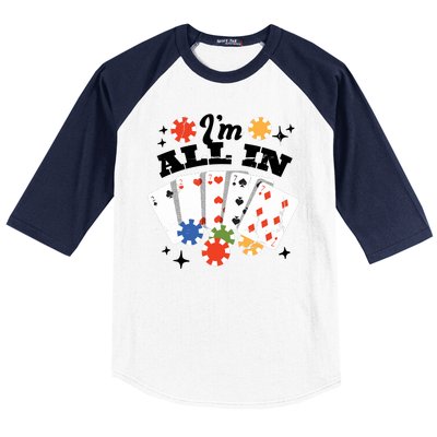 I'm All In Poker Cards Baseball Sleeve Shirt