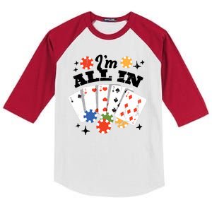 I'm All In Poker Cards Kids Colorblock Raglan Jersey