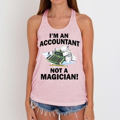 I'm An Accountant Not A Magician Women's Knotted Racerback Tank