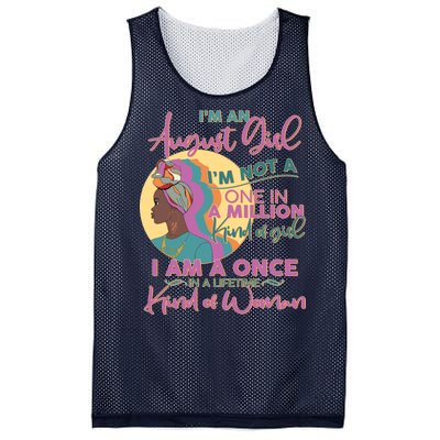 I'm An August Girl A Once In A Lifetime Woman Mesh Reversible Basketball Jersey Tank