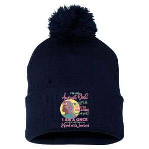 I'm An August Girl A Once In A Lifetime Woman Pom Pom 12in Knit Beanie