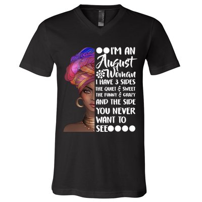 I'm An August Woman Cute Birthday V-Neck T-Shirt