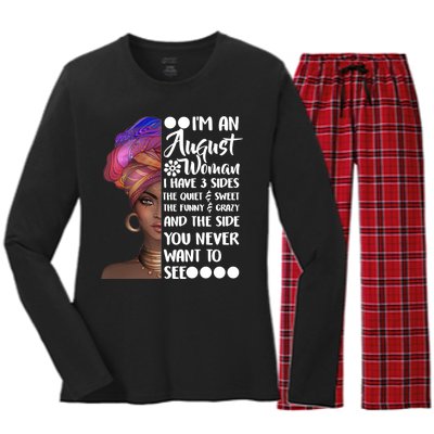 I'm An August Woman Cute Birthday Women's Long Sleeve Flannel Pajama Set 