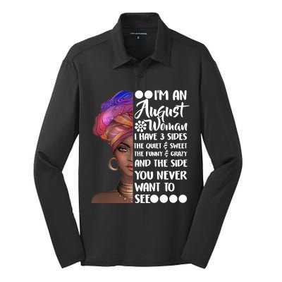 I'm An August Woman Cute Birthday Silk Touch Performance Long Sleeve Polo