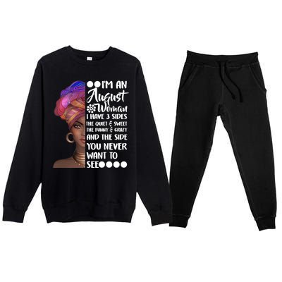 I'm An August Woman Cute Birthday Premium Crewneck Sweatsuit Set