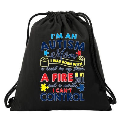 I'm An Autism Mom Drawstring Bag