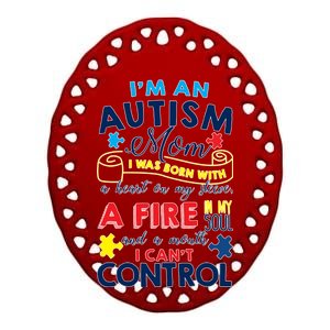 I'm An Autism Mom Ceramic Oval Ornament