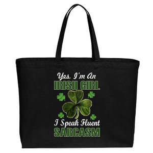 I'm An Irish Girl I Speak Fluent Sarcasm Cotton Canvas Jumbo Tote