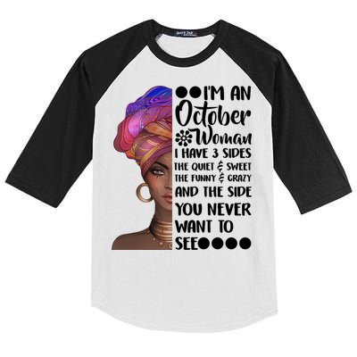 I'm an October Woman Kids Colorblock Raglan Jersey