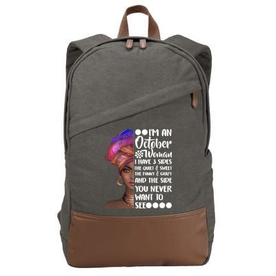 I'm an October Woman Cotton Canvas Backpack