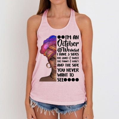 I'm an October Woman Women's Knotted Racerback Tank