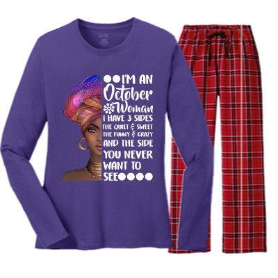 I'm an October Woman Women's Long Sleeve Flannel Pajama Set 