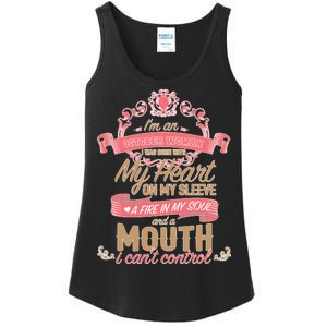 I'm An October Woman Heart Fire Soul Ladies Essential Tank